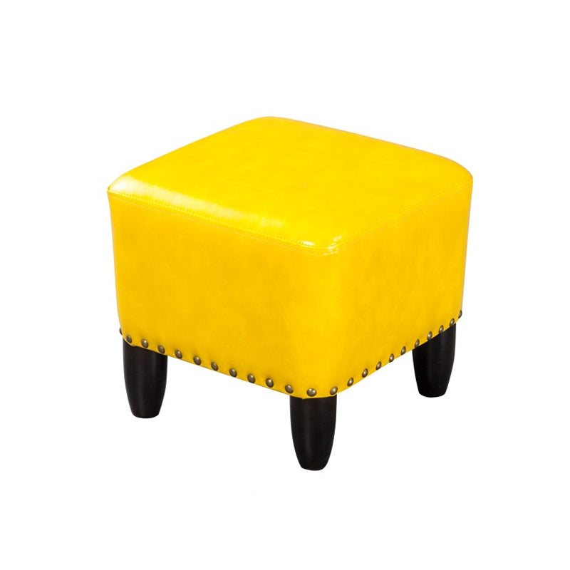 Leather Standard Stool Modern Style Simple Household Square Footstool