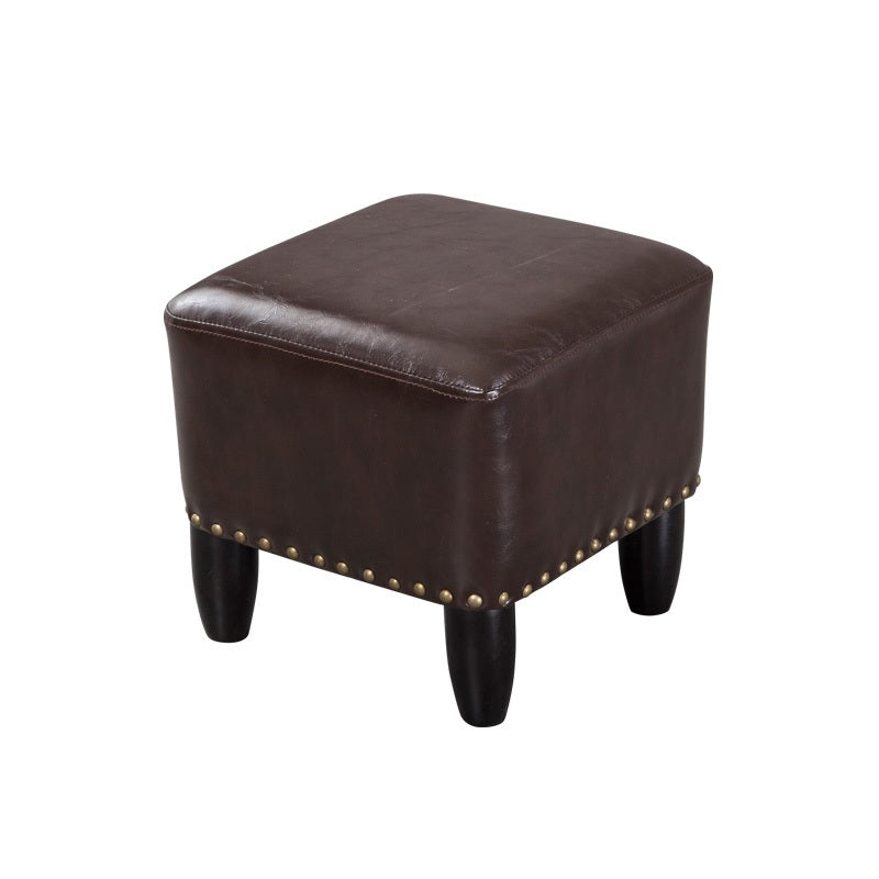 Leather Standard Stool Modern Style Simple Household Square Footstool
