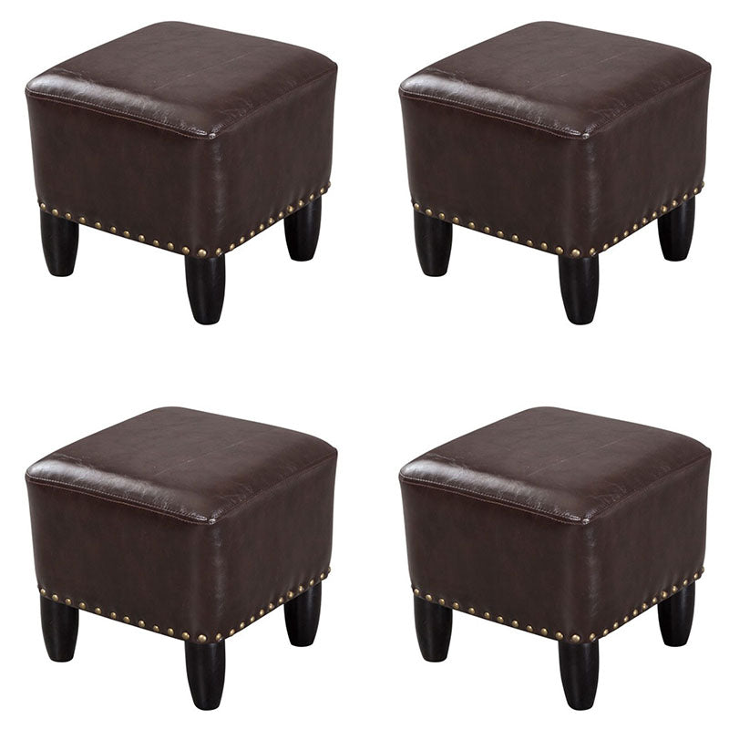 Leather Standard Stool Modern Style Simple Household Square Footstool
