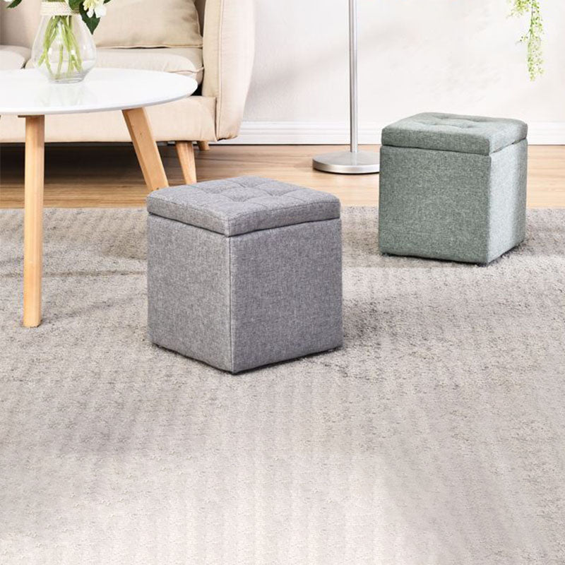 Solid Color Fabric Standard Stool Modern Style Simple Household Footstool