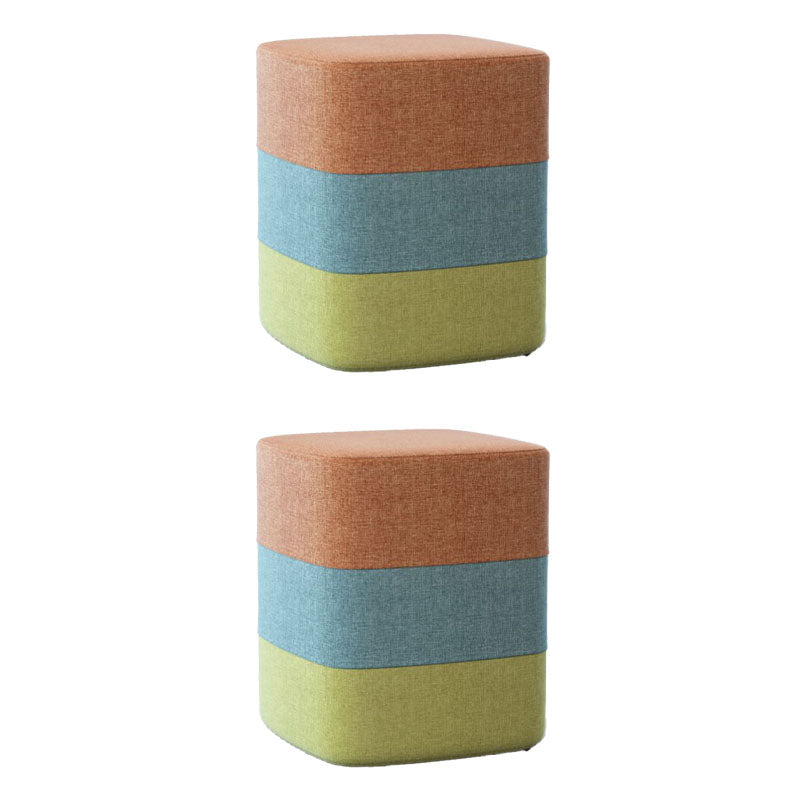 Solid Color Fabric Standard Stool Modern Style Simple Household Footstool