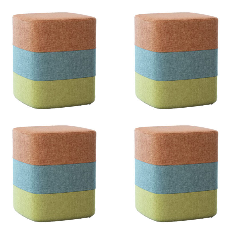 Solid Color Fabric Standard Stool Modern Style Simple Household Footstool
