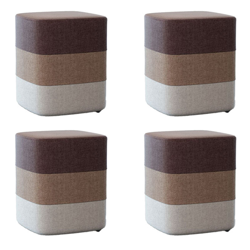 Solid Color Fabric Standard Stool Modern Style Simple Household Footstool