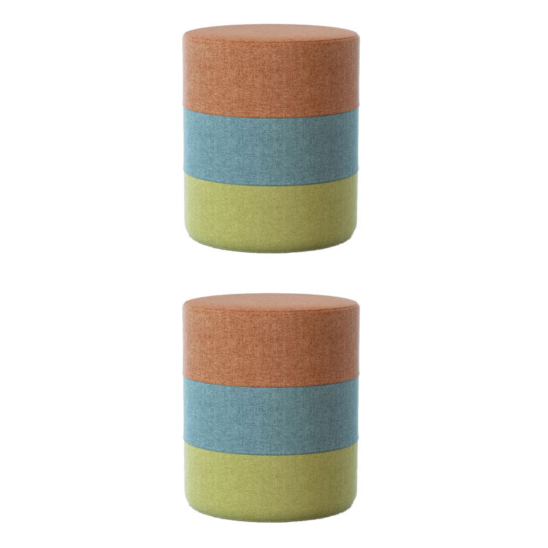 Solid Color Fabric Standard Stool Modern Style Simple Household Footstool