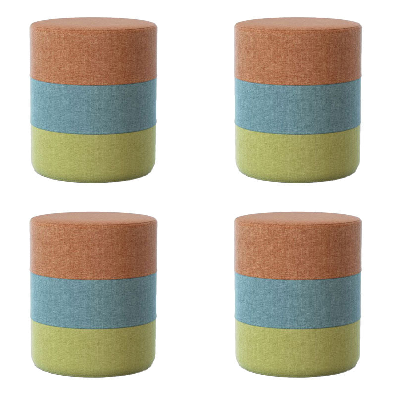 Solid Color Fabric Standard Stool Modern Style Simple Household Footstool