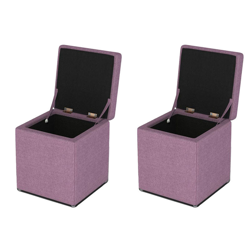 Solid Color Fabric Standard Stool Modern Style Simple Household Footstool