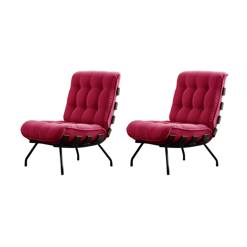 Contemporary Solid Color Upholstered Chair 4 Legs Armless Chair