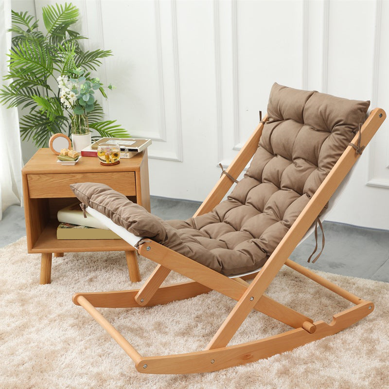 Modern Simple Style Rocking Chair Indoor Wooden Rocking Chair for Living Room