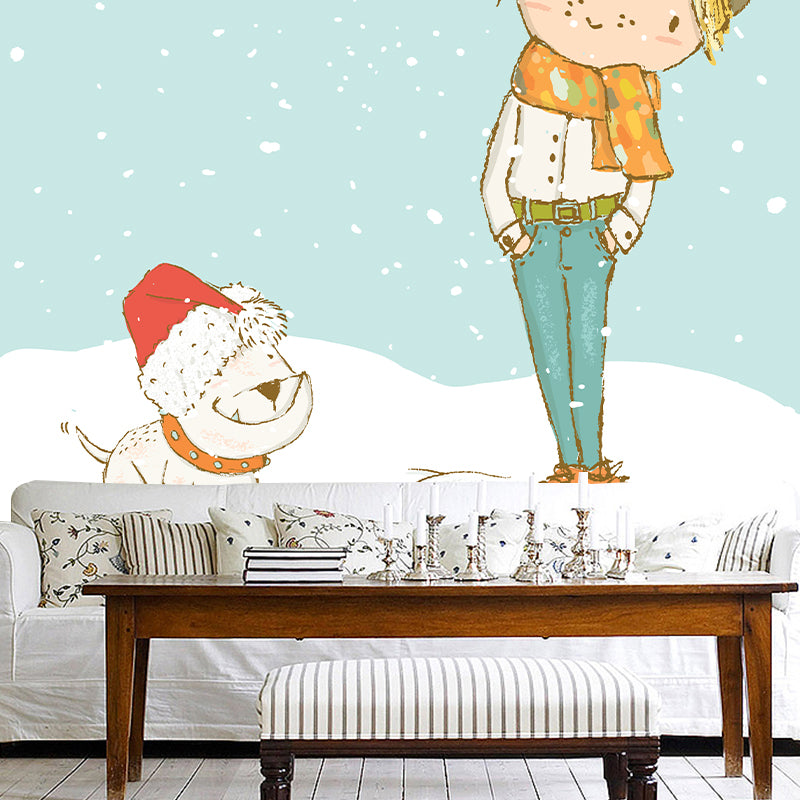 Illustration Mildew Resistant Mural Wallpaper Figure Illustration Indoor Wall Mural