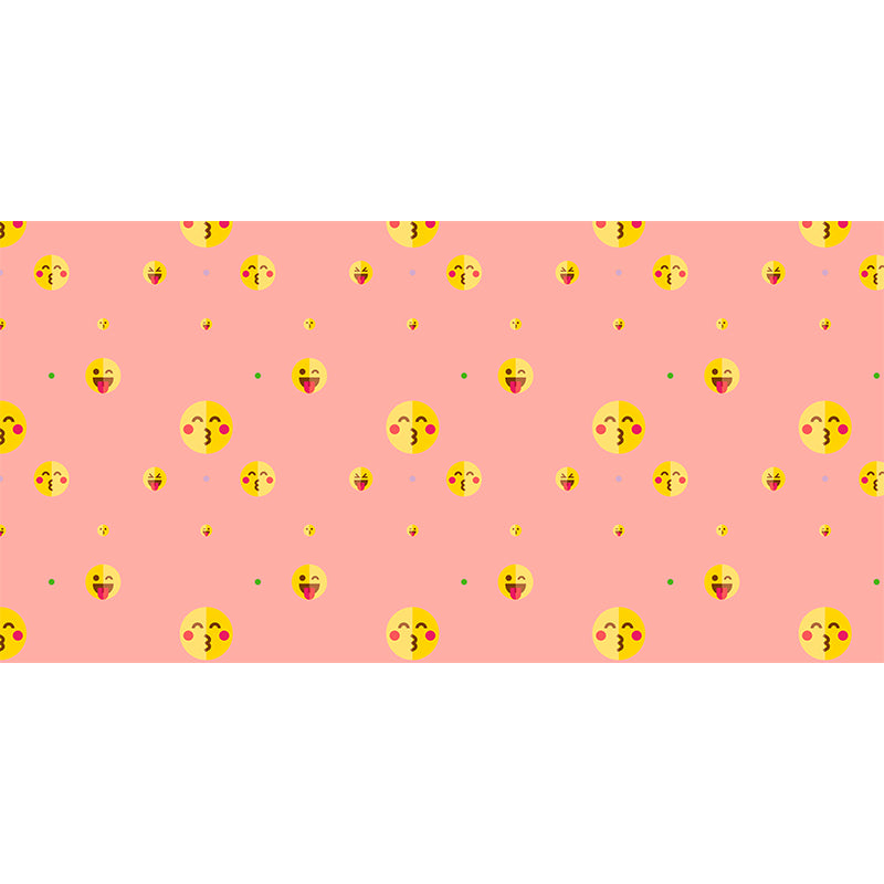 Stain Resistant Mural Cartoon Emoji Illustration Living Room Wall Mural