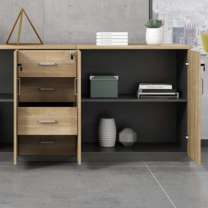 Contemporary Lateral Filing Cabinet Engineered Wood File Cabinet with Storage