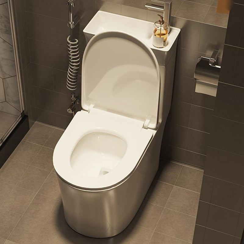 Contemporary Ceramic Flush Toilet Slow Close Seat Included Urine Toilet for Bathroom