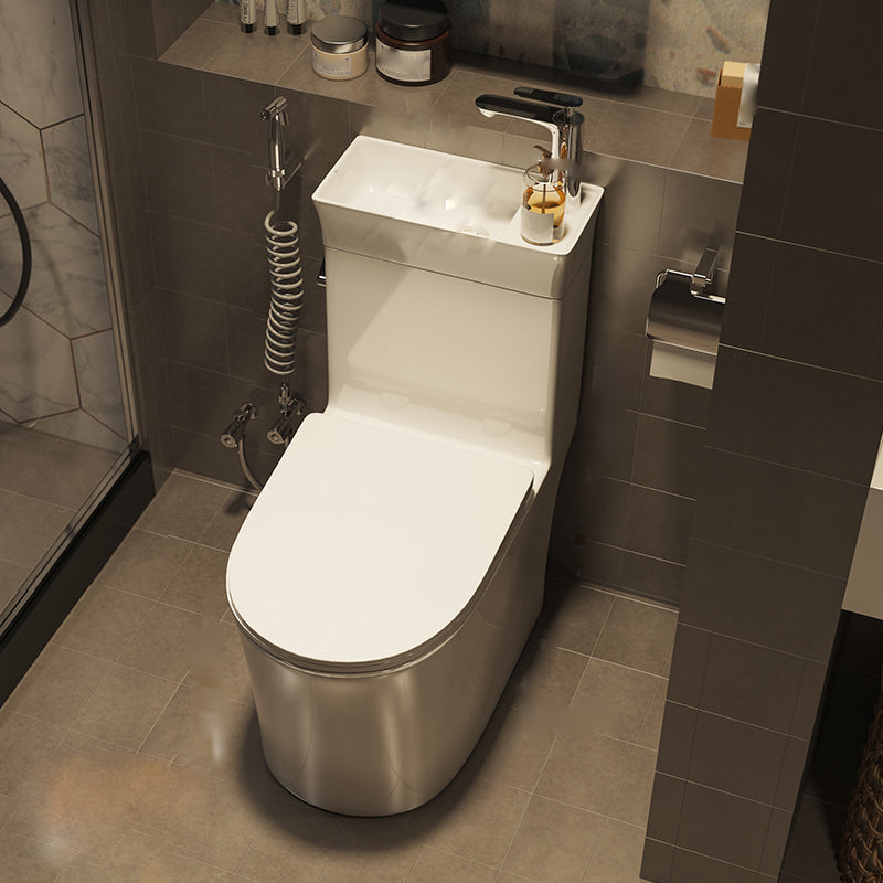 Contemporary Ceramic Flush Toilet Slow Close Seat Included Urine Toilet for Bathroom