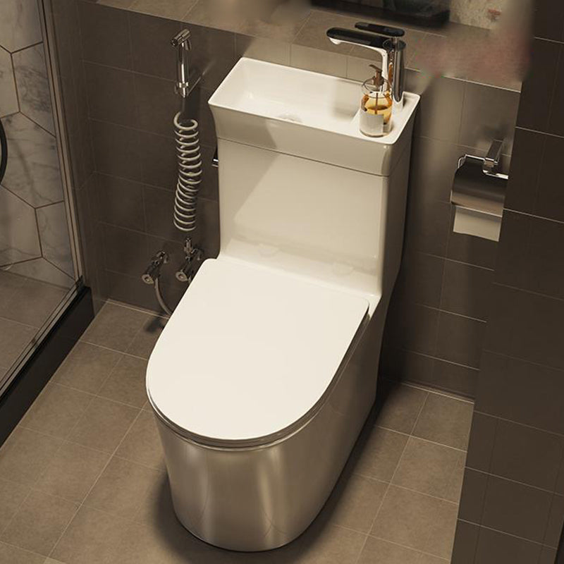 Contemporary Ceramic Flush Toilet Slow Close Seat Included Urine Toilet for Bathroom