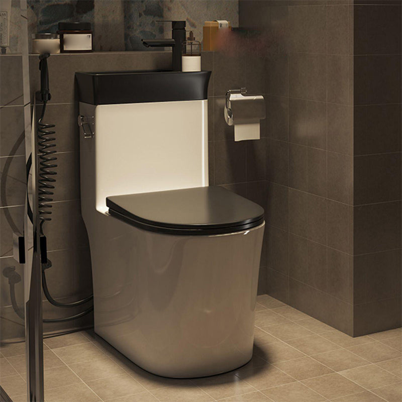 Contemporary Ceramic Flush Toilet Slow Close Seat Included Urine Toilet for Bathroom
