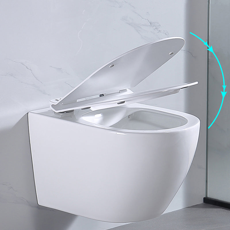 Modern White Ceramic Flush Toilet Wall Hung Urine Toilet with Seat for Bathroom