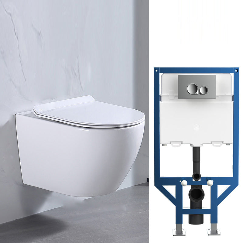 Modern White Ceramic Flush Toilet Wall Hung Urine Toilet with Seat for Bathroom