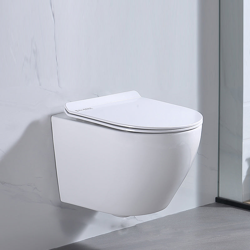 Modern White Ceramic Flush Toilet Wall Hung Urine Toilet with Seat for Bathroom