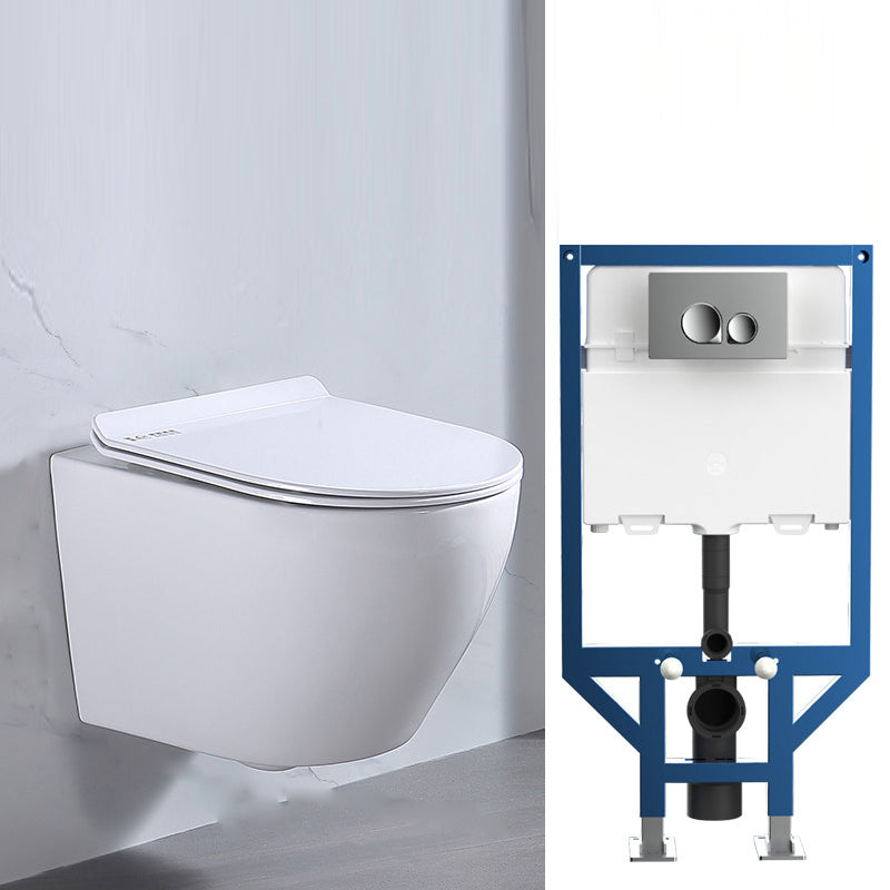 Modern White Ceramic Flush Toilet Wall Hung Urine Toilet with Seat for Bathroom