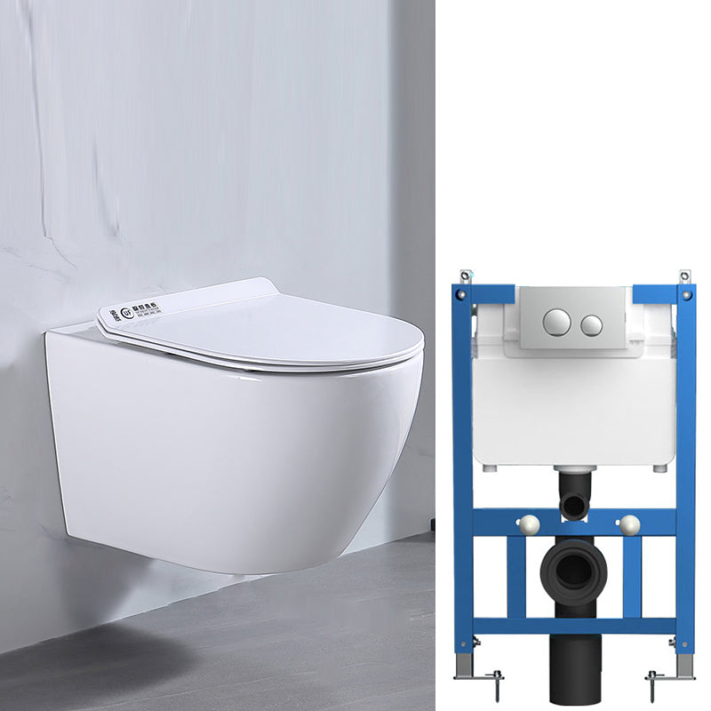 Modern White Ceramic Flush Toilet Wall Hung Urine Toilet with Seat for Bathroom
