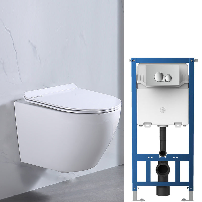 Modern White Ceramic Flush Toilet Wall Hung Urine Toilet with Seat for Bathroom