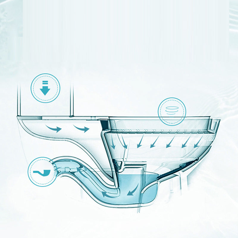 Modern White Ceramic Flush Toilet Wall Hung Urine Toilet with Seat for Bathroom