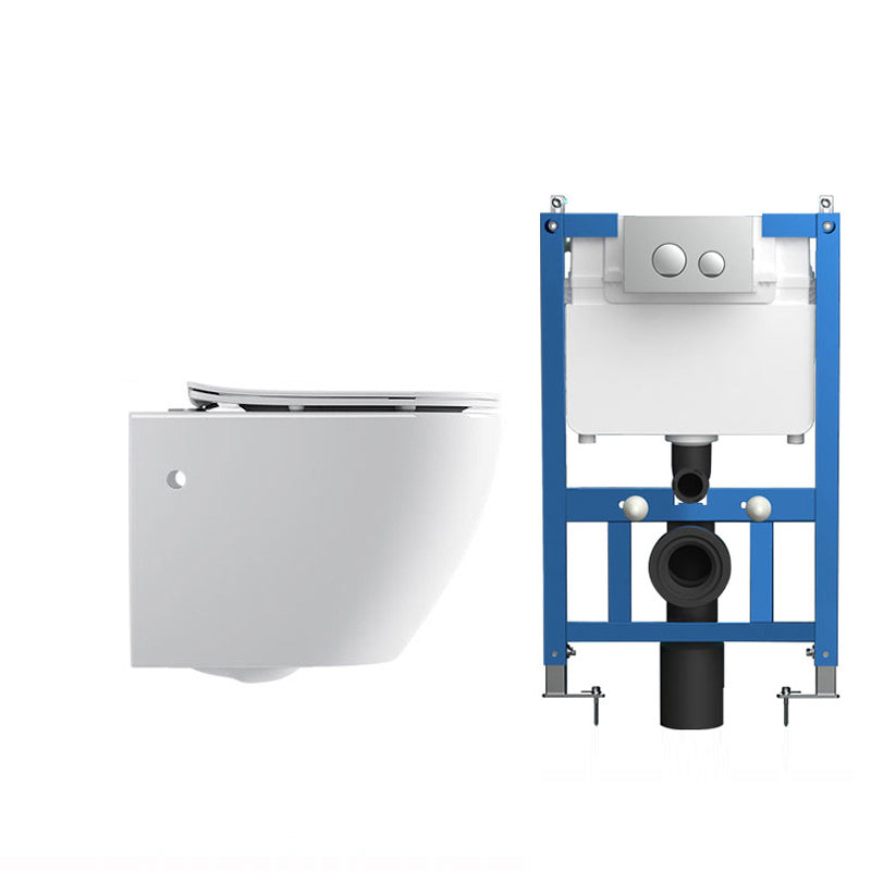 Modern White Ceramic Flush Toilet Wall Hung Urine Toilet with Seat for Bathroom