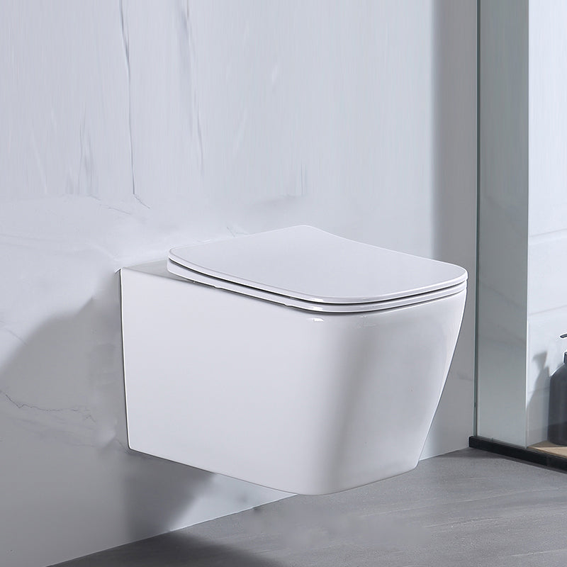 Modern White Ceramic Flush Toilet Wall Hung Urine Toilet with Seat for Bathroom
