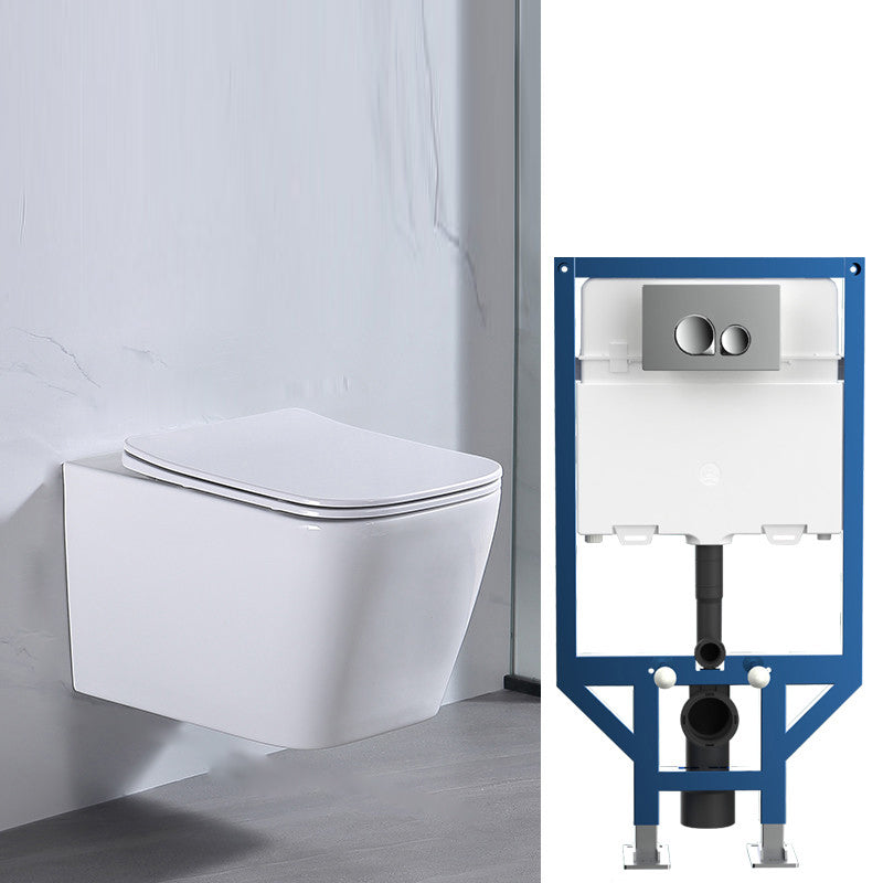 Modern White Ceramic Flush Toilet Wall Hung Urine Toilet with Seat for Bathroom