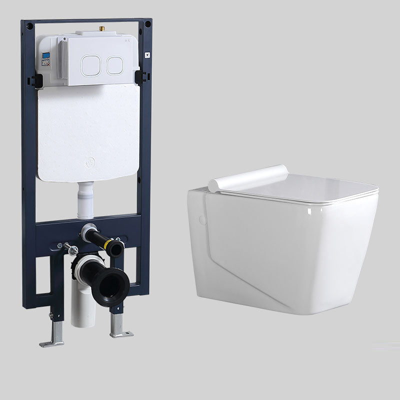 Modern Ceramic Flush Toilet Wall Hung White Toilet Bowl for Washroom