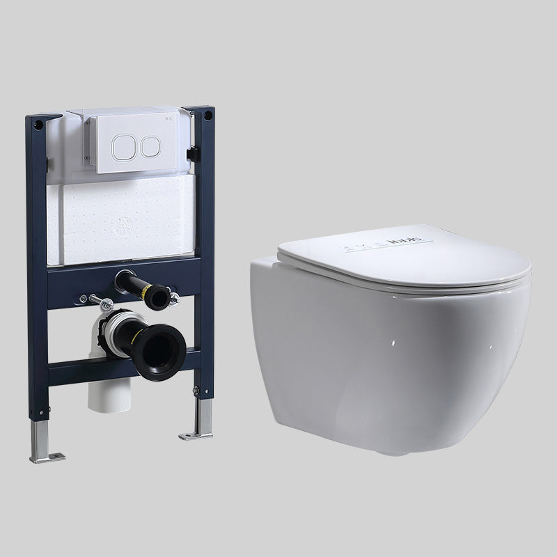 Modern Ceramic Flush Toilet Wall Hung White Toilet Bowl for Washroom