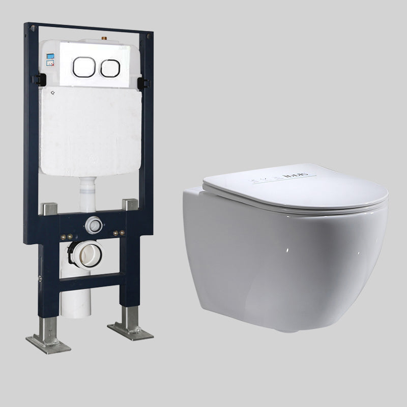 Modern Ceramic Flush Toilet Wall Hung White Toilet Bowl for Washroom
