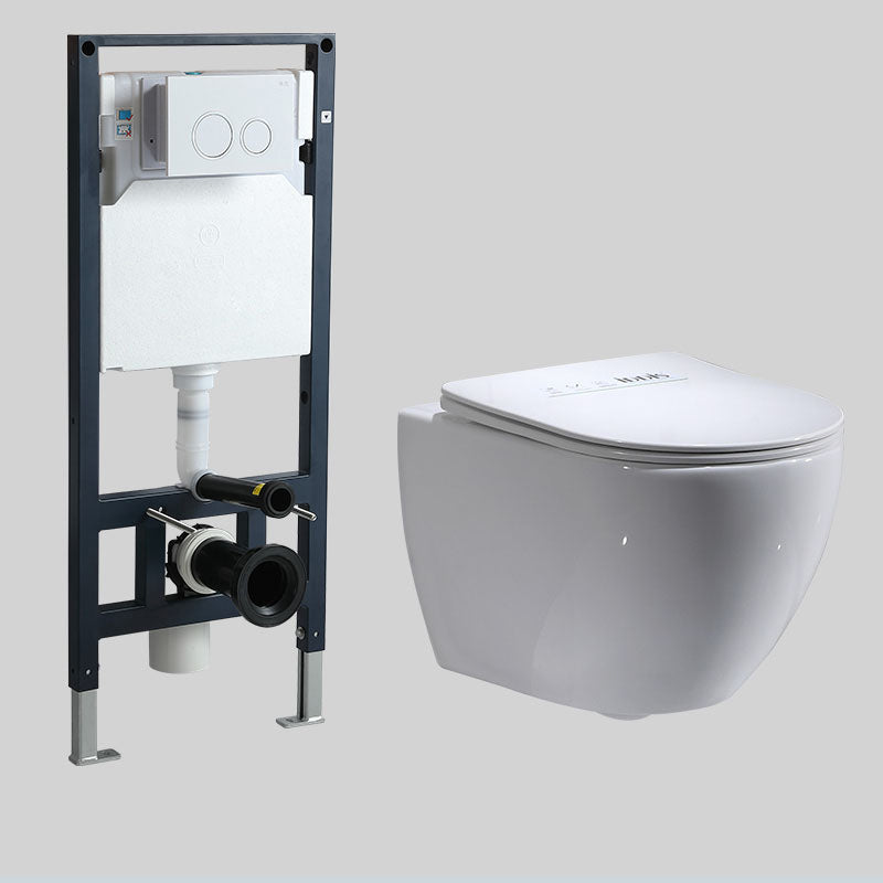 Modern Ceramic Flush Toilet Wall Hung White Toilet Bowl for Washroom