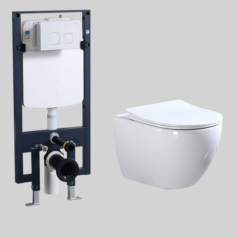 Modern Ceramic Flush Toilet Wall Hung White Toilet Bowl for Washroom