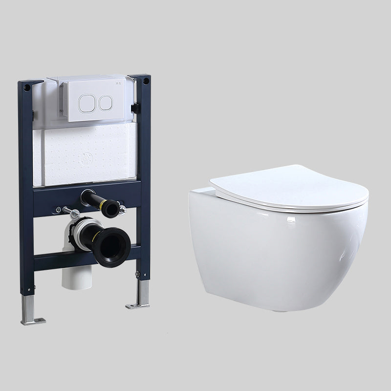 Modern Ceramic Flush Toilet Wall Hung White Toilet Bowl for Washroom