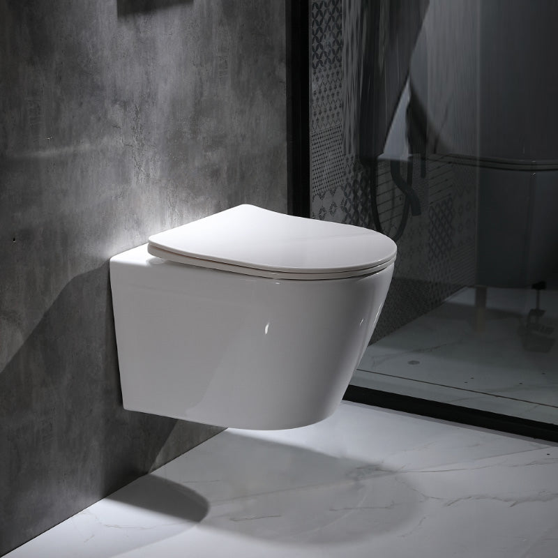 Modern Ceramic Flush Toilet Wall Hung White Toilet Bowl for Washroom