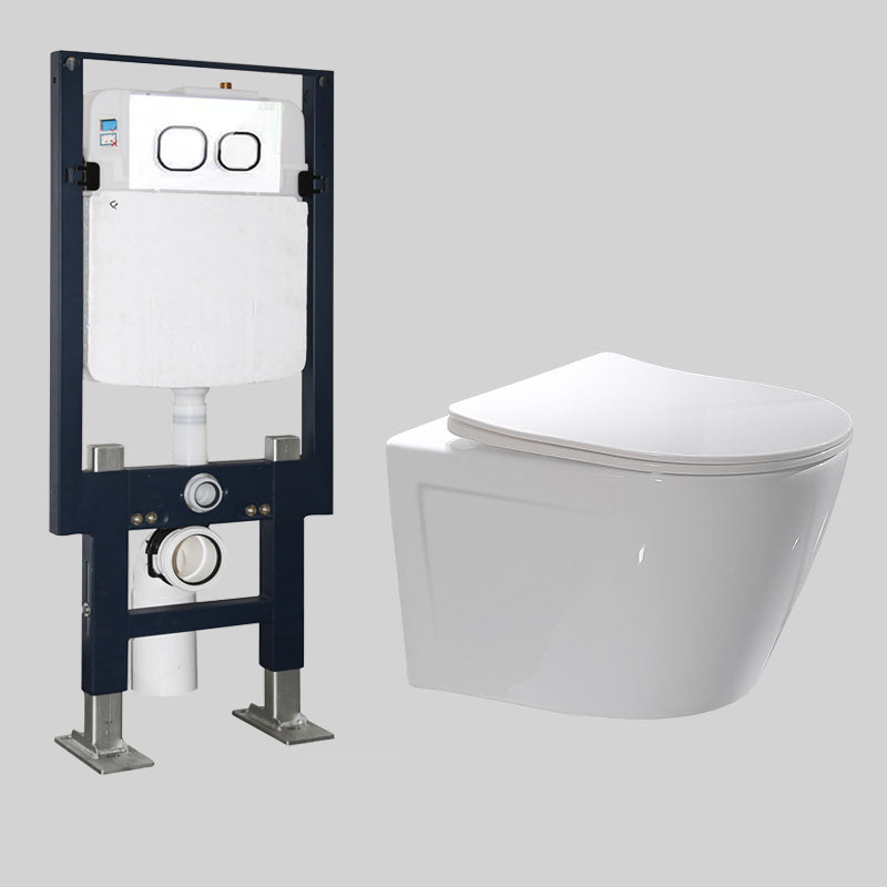 Modern Ceramic Flush Toilet Wall Hung White Toilet Bowl for Washroom