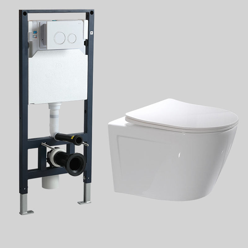 Modern Ceramic Flush Toilet Wall Hung White Toilet Bowl for Washroom