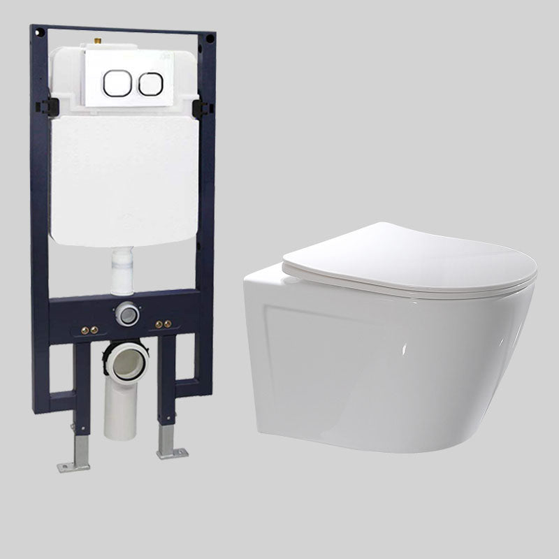 Modern Ceramic Flush Toilet Wall Hung White Toilet Bowl for Washroom