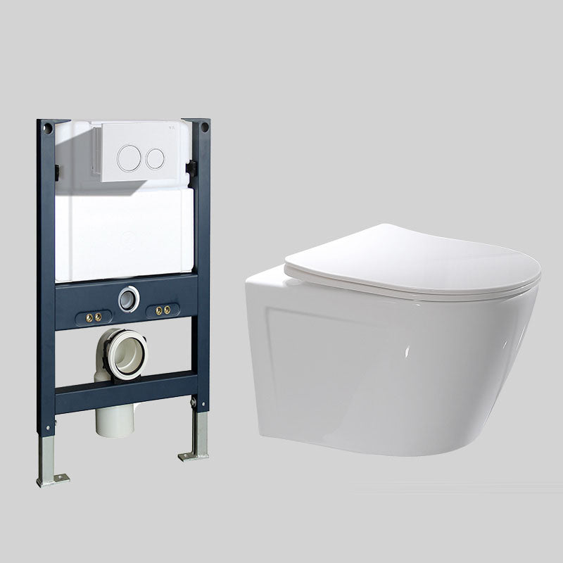 Modern Ceramic Flush Toilet Wall Hung White Toilet Bowl for Washroom