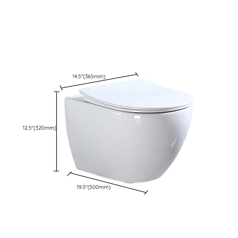Modern Ceramic Flush Toilet Wall Hung White Toilet Bowl for Washroom