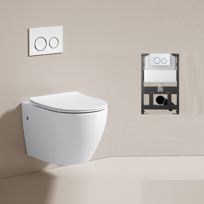 Modern Ceramic Flush Toilet Wall Hung Urine Toilet with Slow Close Seat for Washroom
