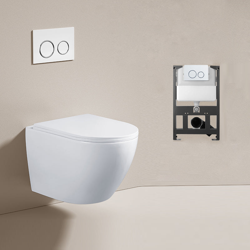 Modern Ceramic Flush Toilet Wall Hung Urine Toilet with Slow Close Seat for Washroom