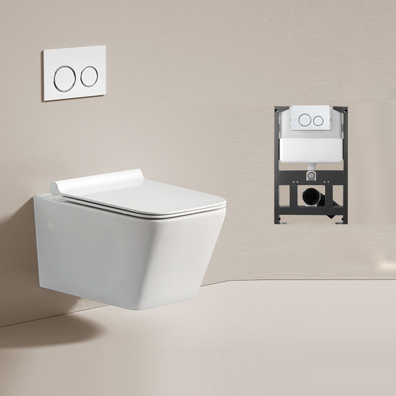 Modern Ceramic Flush Toilet Wall Hung Urine Toilet with Slow Close Seat for Washroom