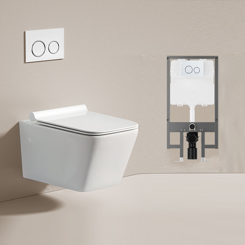 Modern Ceramic Flush Toilet Wall Hung Urine Toilet with Slow Close Seat for Washroom