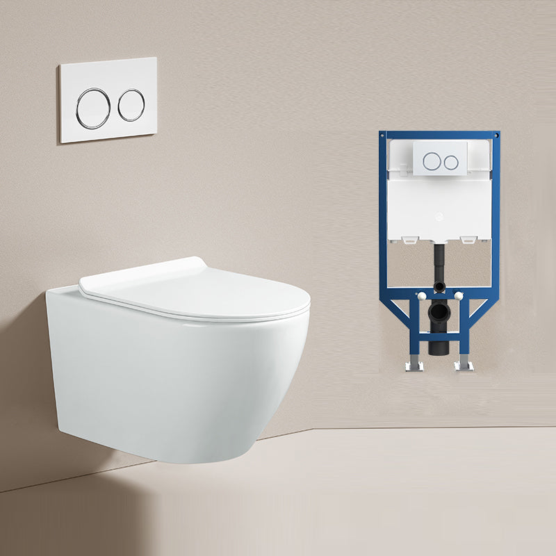 Modern Ceramic Flush Toilet Wall Hung Urine Toilet with Slow Close Seat for Washroom