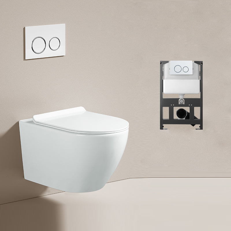 Modern Ceramic Flush Toilet Wall Hung Urine Toilet with Slow Close Seat for Washroom