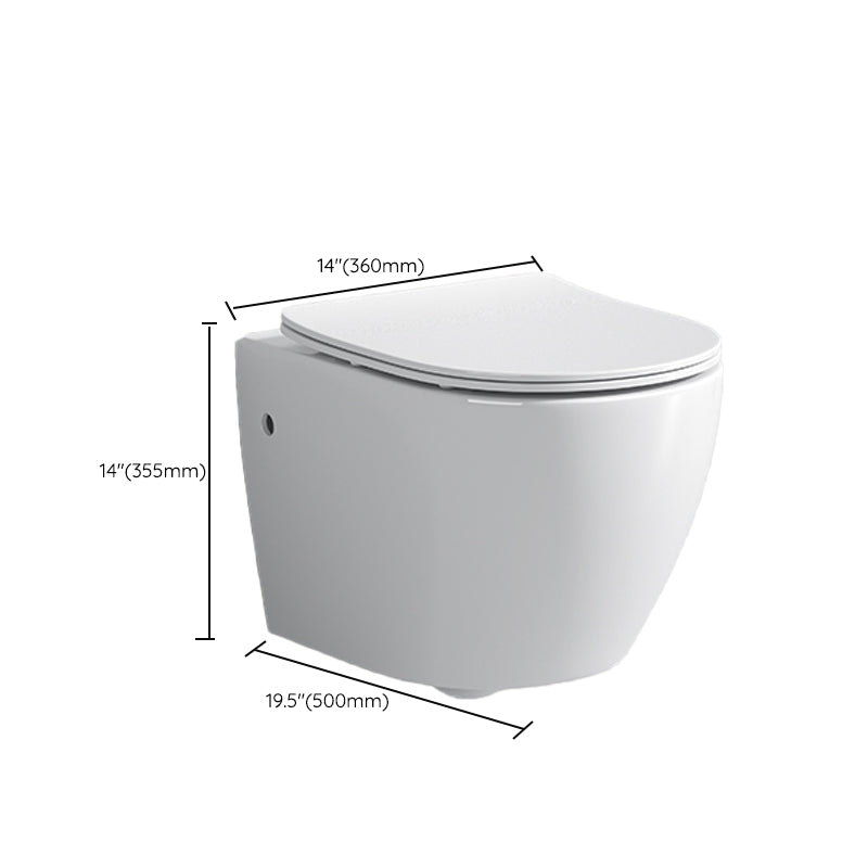Modern Ceramic Flush Toilet Wall Hung Urine Toilet with Slow Close Seat for Washroom