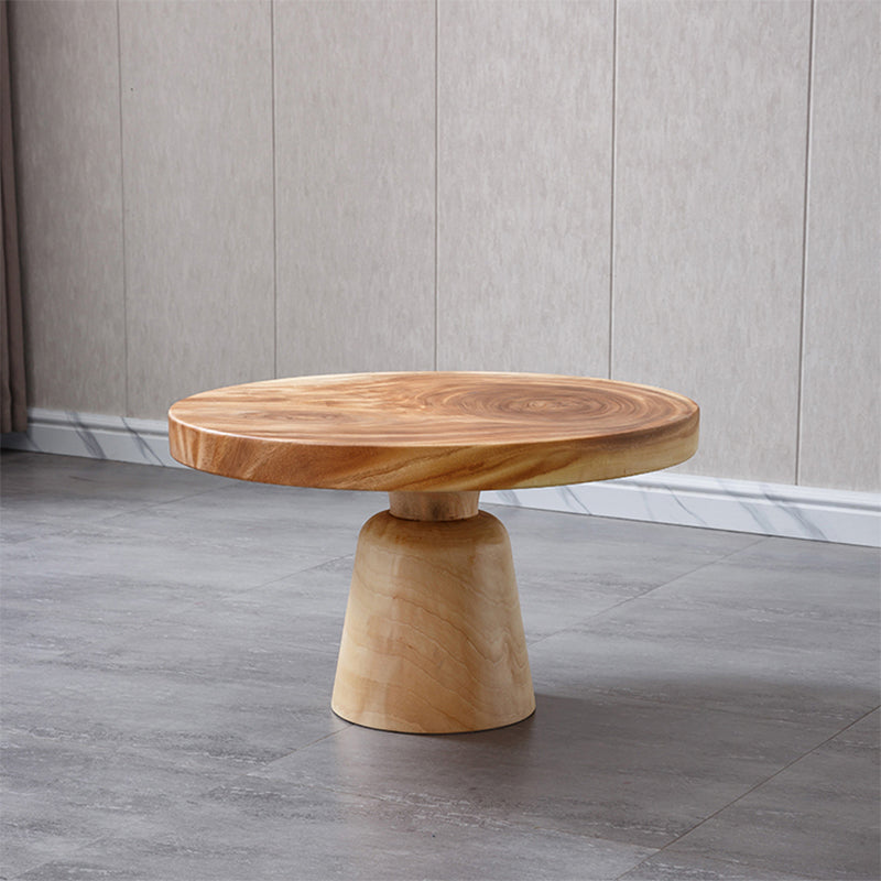 Contemporary Coffee Table Brown Pedestal Coffee Cocktail Table