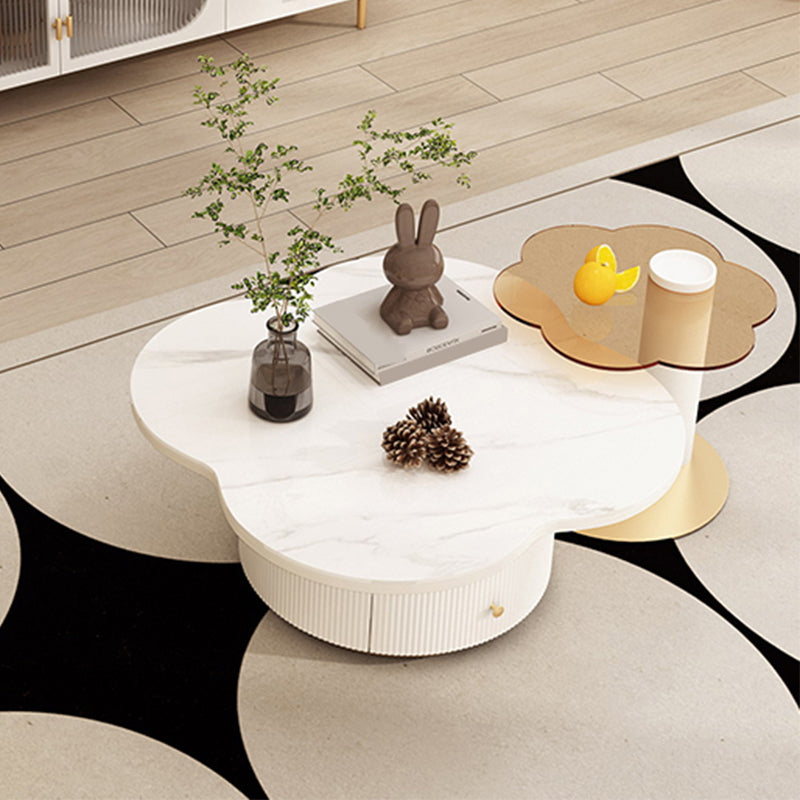Contemporary Coffee Table Pedestal Slate Coffee Cocktail Table
